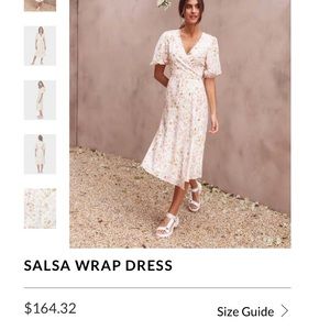 Charlie holiday floral wrap dress S